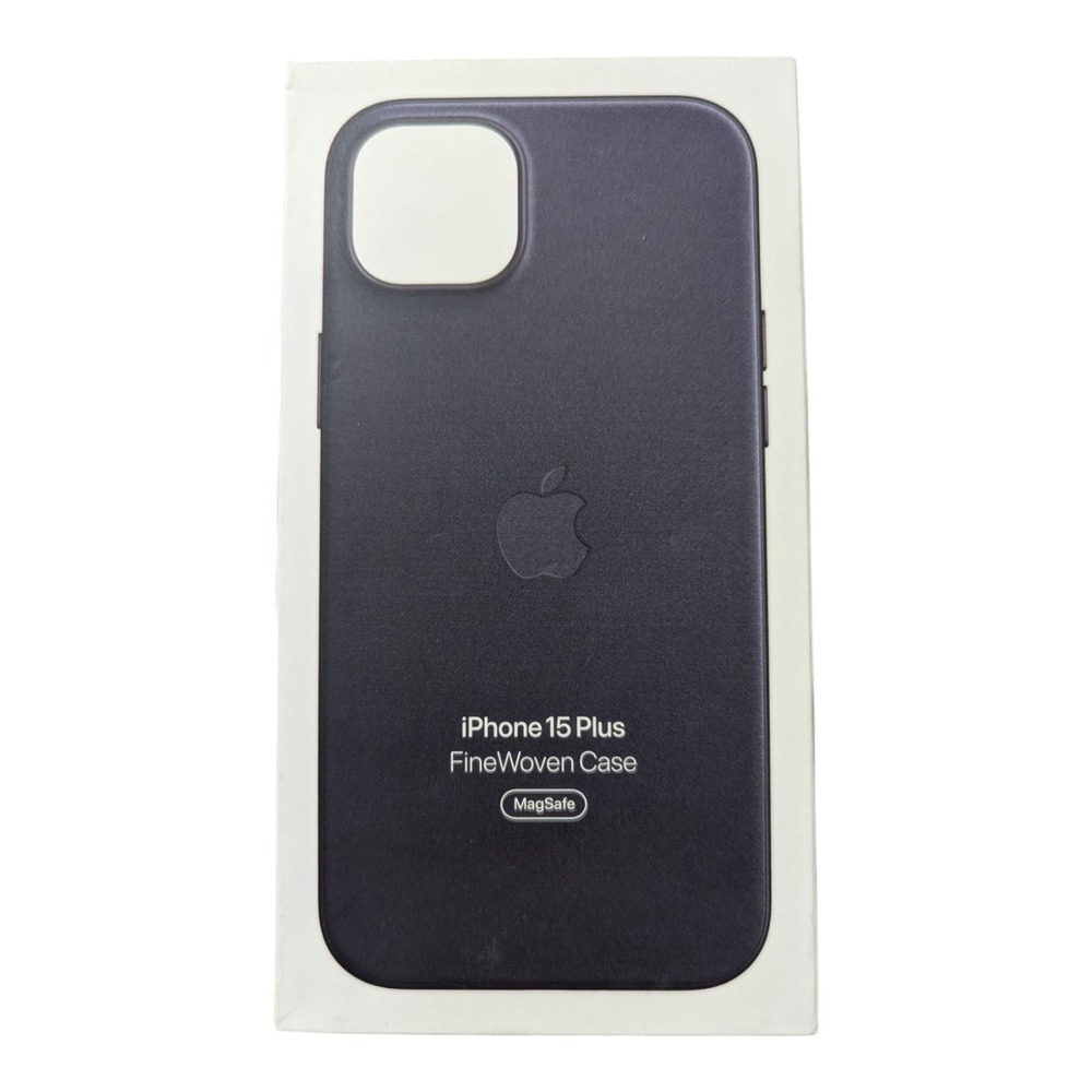 B4. Apple FineWoven Case with MagSafe for iPhone 15 Plus - Black